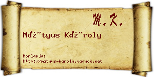 Mátyus Károly névjegykártya