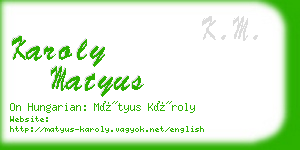 karoly matyus business card